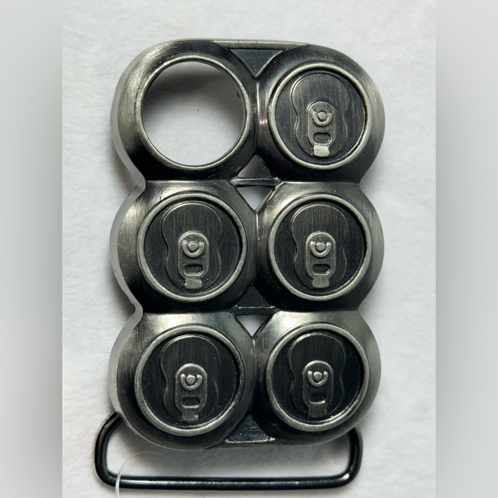 2 for $20/ Metallic Belt buckle with Unique Beer Can Design
